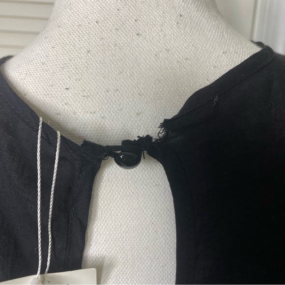 Entro small Black Lace Sleeveless Trapeze Swing Boho Dress - Picture 6 of 12